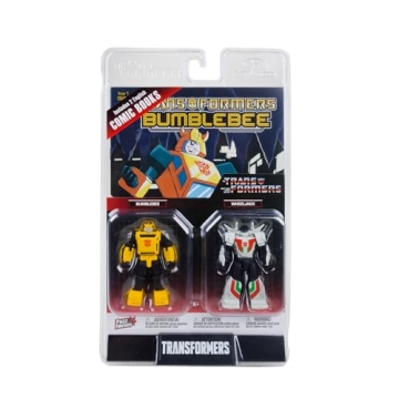 McFarlane Toys - Transformers Page Punchers 2pk Bumblebee and Wheeljack 3in Action Figures with 2 Co...