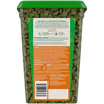 Greenies Feline Natural Dental Care Cat Treats Oven Roasted Chicken Flavor, 21 oz. Tub