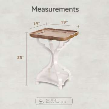 COZAYH Set of 2 Rustic Farmhouse Cottagecore Accent End Table, Natural Tray Top Side Table Nightstand for Family, Dinning or Living Room, Handcrafted Finish, Modern, White