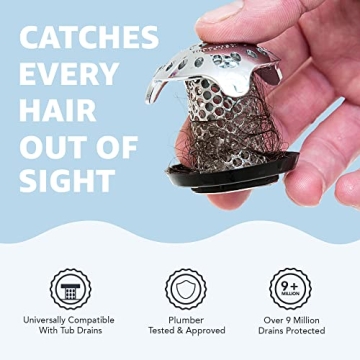 TubShroom Ultra Hair Catcher Stainless Steel Drain Protector