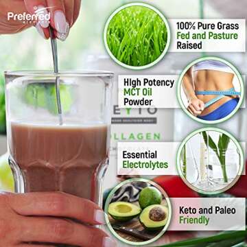 Keto Collagen Protein Powder with MCT Oil – Keto and Paleo Friendly Grass Fed and Pasture Raised H...