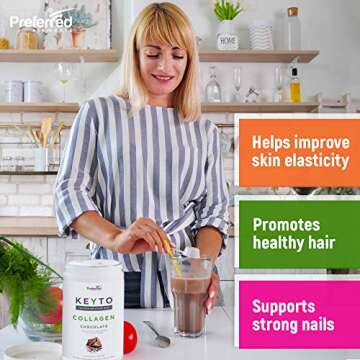 Keto Collagen Protein Powder with MCT Oil – Keto and Paleo Friendly Grass Fed and Pasture Raised Hydrolyzed Collagen Peptides – Fits Low Carb Diet and Keto Snacks – KEYTO Chocolate Flavor