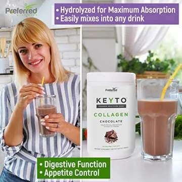 Keto Collagen Protein Powder with MCT Oil – Keto and Paleo Friendly Grass Fed and Pasture Raised Hydrolyzed Collagen Peptides – Fits Low Carb Diet and Keto Snacks – KEYTO Chocolate Flavor