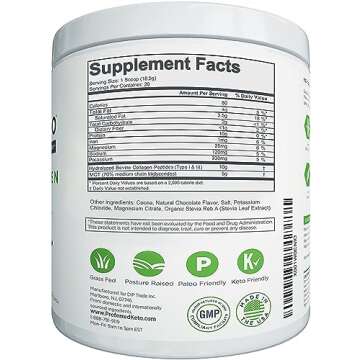 Keto Collagen Protein Powder with MCT Oil – Keto and Paleo Friendly Grass Fed and Pasture Raised Hydrolyzed Collagen Peptides – Fits Low Carb Diet and Keto Snacks – KEYTO Chocolate Flavor