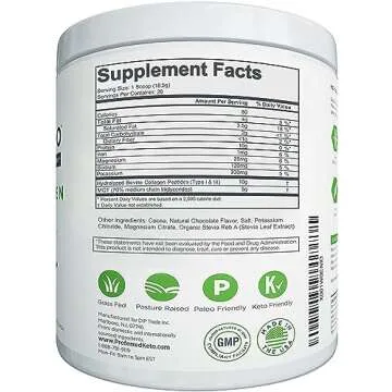 Keto Collagen Protein Powder with MCT Oil – Keto and Paleo Friendly Grass Fed and Pasture Raised Hydrolyzed Collagen Peptides – Fits Low Carb Diet and Keto Snacks – KEYTO Chocolate Flavor