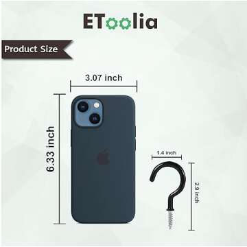 Etoolia Ceiling Hooks - 20 Heavy Duty Vinyl Hooks for Home