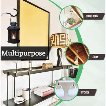 Etoolia Ceiling Hooks - 20 Heavy Duty Vinyl Hooks for Home