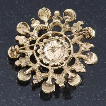 Elegant Vintage Inspired Crystal Faux Pearl Brooch