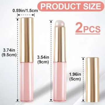 Mxxipp 2pcs Silicone Lip Brush, Portable Round Head Lip Brushes Applicator with Cover, Reusable Make...