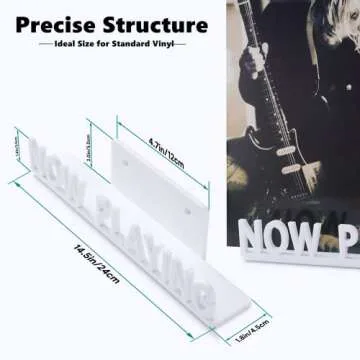 ChooKaChoo Now Playing Vinyl Wall Holder, Vinyl Record Stand Wall Mount, Strong Material and Structure, Easy to Install, White (White)