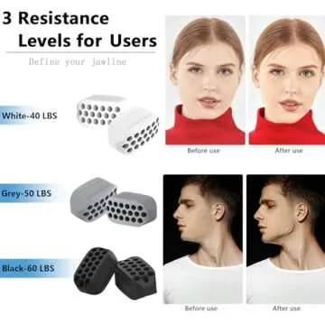 FGVOPJM Jawline Exerciser for Man and Woman 3 Resistance Levels (6 pcs) BPA Free Silicone Jaw Exerciser Gum Tablets Jaw Trainer & Jaw Exerciser Shaper for Beginner, Intermediate & Advanced Users