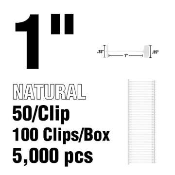 Amram 1-in Fine Tagging Gun Attachments Fasteners Barbs, Natural, 5,000 Pieces, 50 per Clip