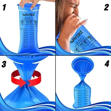 16 Pack Disposable Vomit Bags for Travel Nausea & Motion Sickness