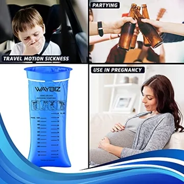 16 Pack Disposable Vomit Bags for Travel Nausea & Motion Sickness