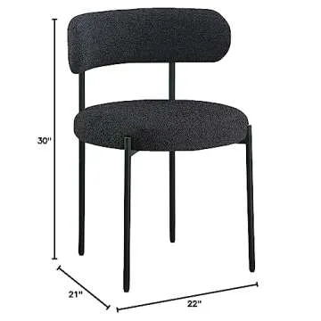 Stylish Meridian Beacon Boucle Dining Chairs Set of 2