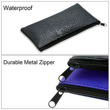 Zipper Bank Bags 4 Pack Colorful PU Leather Cash Pouches