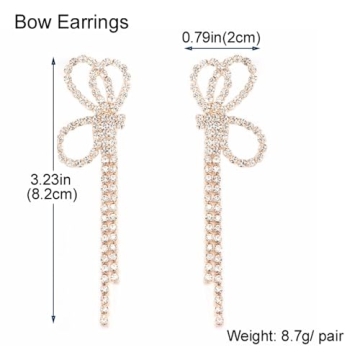 Suofrun Bow Earrings for Women Sparkly Design