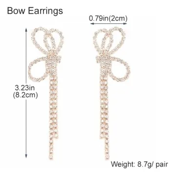 Suofrun Bow Earrings for Women Sparkly Design