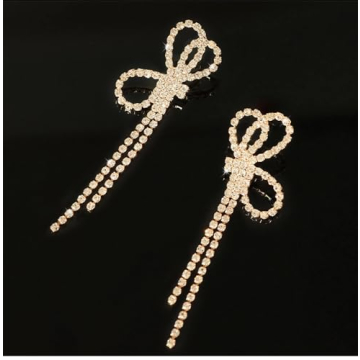 Suofrun Bow Earrings for Women Sparkly Design