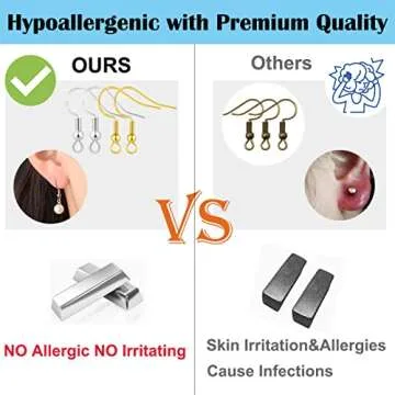 2 Colors Earring Hooks Kit - Hypoallergenic Earring Hooks for Jewelry Making - 300 PCS (White+Gold)