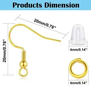 Hypoallergenic Earring Hooks Kit - 300 PCS for Jewelry Making