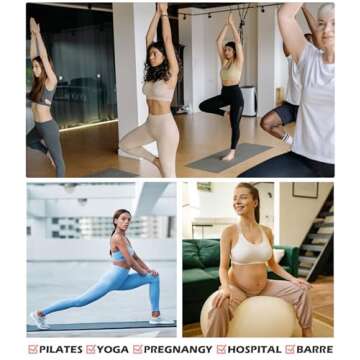 Breslatte Grip Socks Pilates Socks with Grips for Women Non Slip Grippers No Slip Womens 3pairs 3white