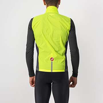 Castelli Men's Squadra Stretch Vest, Windproof Full Lenth Zip Shell with High Collar for Road and Gr...