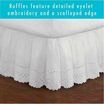 FRESH IDEAS Ruffled Eyelet Bed Skirt for Full Beds