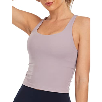 HeyNuts Longline Zeal Sports Bras for Women, Medium Impact Wirefree Yoga Bras Padded Workout Tank To...