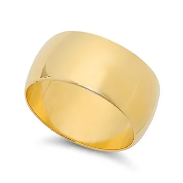 Elegant 14k Yellow Gold Plated Wedding Band Ring Size 6