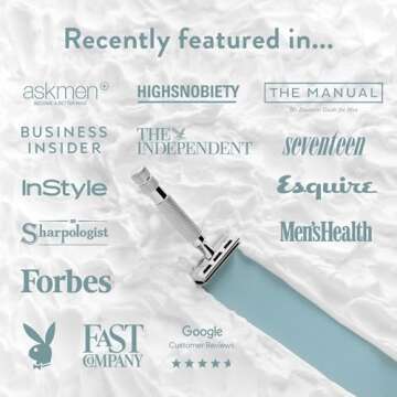 ROCKWELL RAZORS 2C Razor with 5 Blades, 6 Piece Set, White Chrome | 2 Adjustable Shave Settings = TWO razors for the cost of ONE