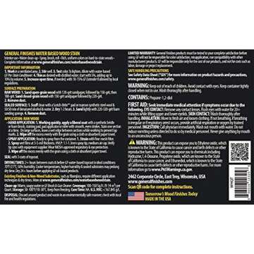 General Finishes Water Based Wood Stain, 1 Pint, Hickory