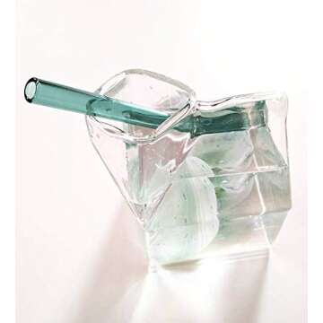 ToMA Glass Straws | Set of 25 | 6" x 9mm | Reusable Straws | Drinking Straws | Cocktail Straws | for Cocktails | Designed in the USA | Straw Cleaner Brush Included, Mixed Earth Tone Colors