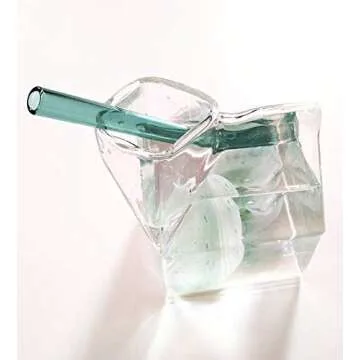 ToMA Glass Straws | Set of 25 | 6" x 9mm | Reusable Straws | Drinking Straws | Cocktail Straws | for Cocktails | Designed in the USA | Straw Cleaner Brush Included, Mixed Earth Tone Colors