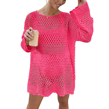 Prinbara Crochet Cover Up for Women Swimsuit Summer Bathing Suit 2025 Swim Hollow Out Bikini Swimwea...