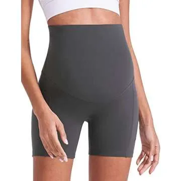 Maternity Yoga Shorts with Pockets for Comfort