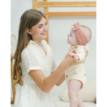 jollybows 12pcs Baby Nylon Headbands With Bow Elastic Hairband For Girls Newborn Infant Toddlers Kid...