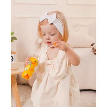 jollybows 12pcs Baby Nylon Headbands With Bow Elastic Hairband For Girls Newborn Infant Toddlers Kids Hair Accessories