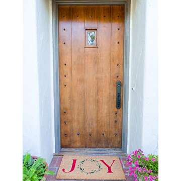 KAF Home Holiday Coir Doormat with Heavy-Duty, Weather Resistant, Non-Slip PVC Backing | 17 by 30 In...