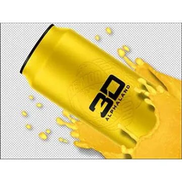 3D Energy Alphaland | Sugar Free Energy Drink | Pre Workout Energy | 200mg Caffeine with Taurine and L-Carnitine | 16 Fluid Ounce | 12 Pack | Yellow