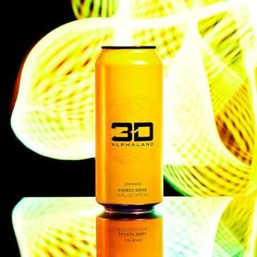 3D Energy Alphaland | Sugar Free Energy Drink | Pre Workout Energy | 200mg Caffeine with Taurine and L-Carnitine | 16 Fluid Ounce | 12 Pack | Yellow