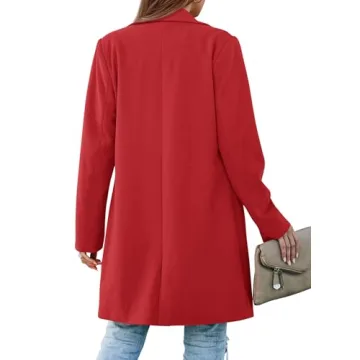 PRETTYGARDEN Fall Long Blazer Jacket for Women