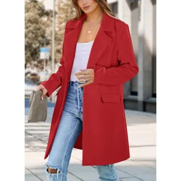 PRETTYGARDEN Fall Long Blazer Jacket for Women