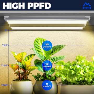 Barrina Grow Light Bulb, 96W(4 x 24W), Full Spectrum 2FT LED Grow Light, V-Shape T8 LED Grow Light Strips, Plant Lights for Indoor Plants, 4-Pack