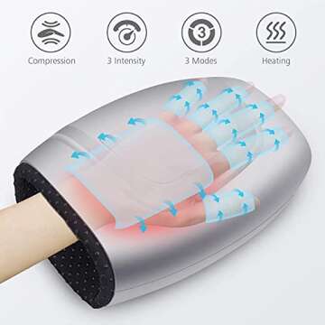 COMFIER Hand Massager with Heat - Cordless Electric Hand Massager with Compression for Arthritis and...