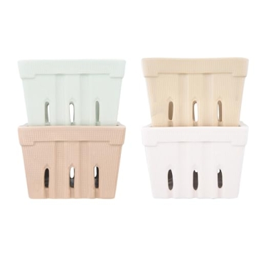 Creative Co-Op Stoneware Berry Baskets - Set of 4 Colors