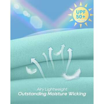 G4Free Long Sleeve Rash Guard for Women Quick Dry Golf Sun Shirt UPF 50+ UV Protection 1/4 Zip Pullover Hiking Running Workout Tops (Light Blue,M)