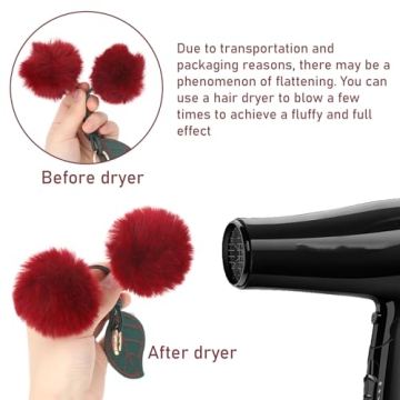 Cute Cherry Keychain - Fluffy Pom Pom Accessory for Gifts