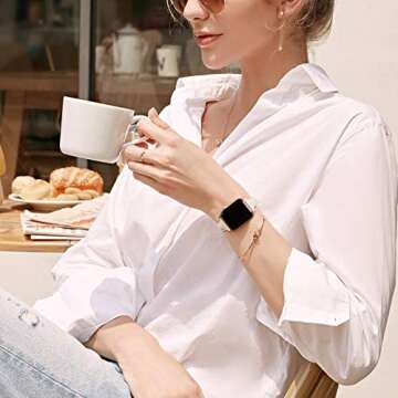 Mazoft Patent Leather Slim Bands Compatible with Apple Watch Band 38mm 40mm 41mm 42mm 44mm 45mm 49mm, Glossy Leather Women Thin Strap for iWatch Ultra2&1 Series 9 8 7 6 5 SE 4 3 2 1 (white)