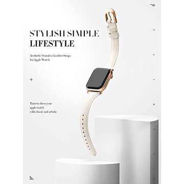 Mazoft Patent Leather Slim Bands Compatible with Apple Watch Band 38mm 40mm 41mm 42mm 44mm 45mm 49mm, Glossy Leather Women Thin Strap for iWatch Ultra2&1 Series 9 8 7 6 5 SE 4 3 2 1 (white)